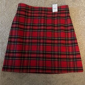 J. Crew Red Plaid Mini Skirt